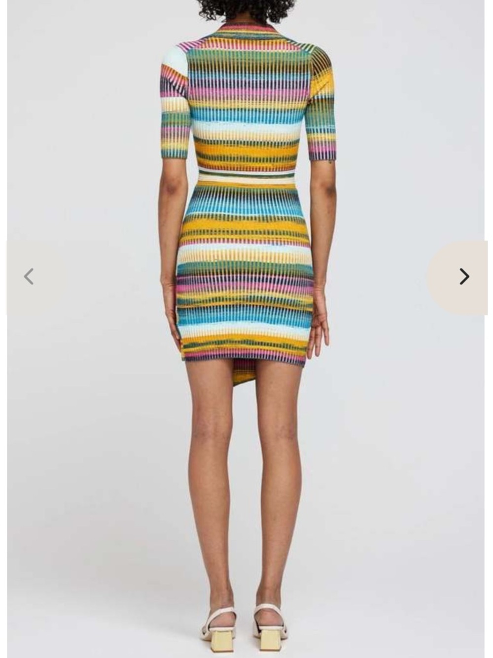 Jonathan Simkhai Solana Polo Mini Wrap Dressing Sunset Space Dye Colorway, L - Picture 2 of 6